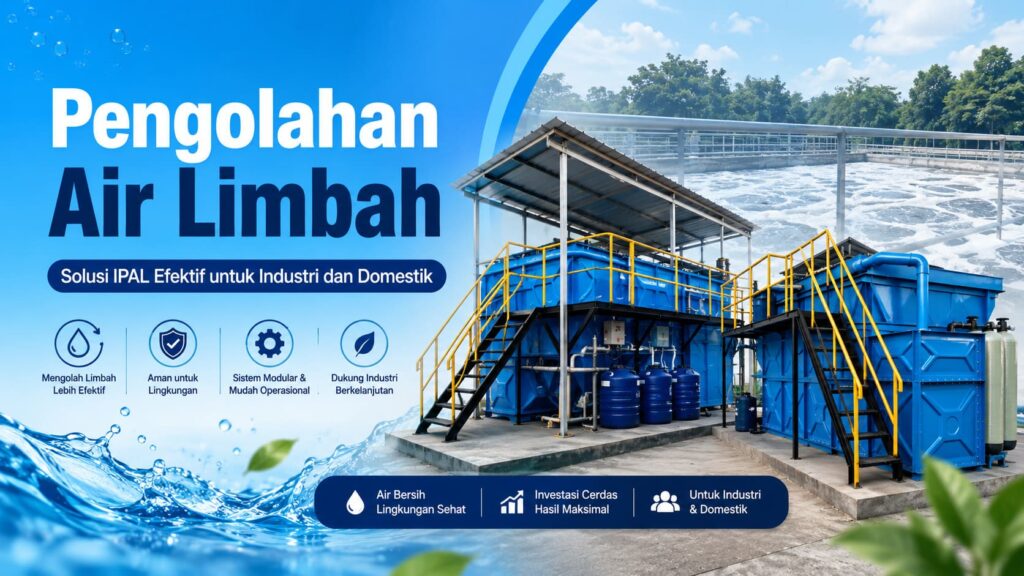 pengolahan air limbah IPAL Sistem pengolahan air limbah untuk industri dan domestik dengan unit IPAL modern
