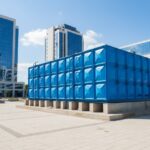 instalasi roof tank frp di rooftop gedung dengan metode fabrikasi on-site