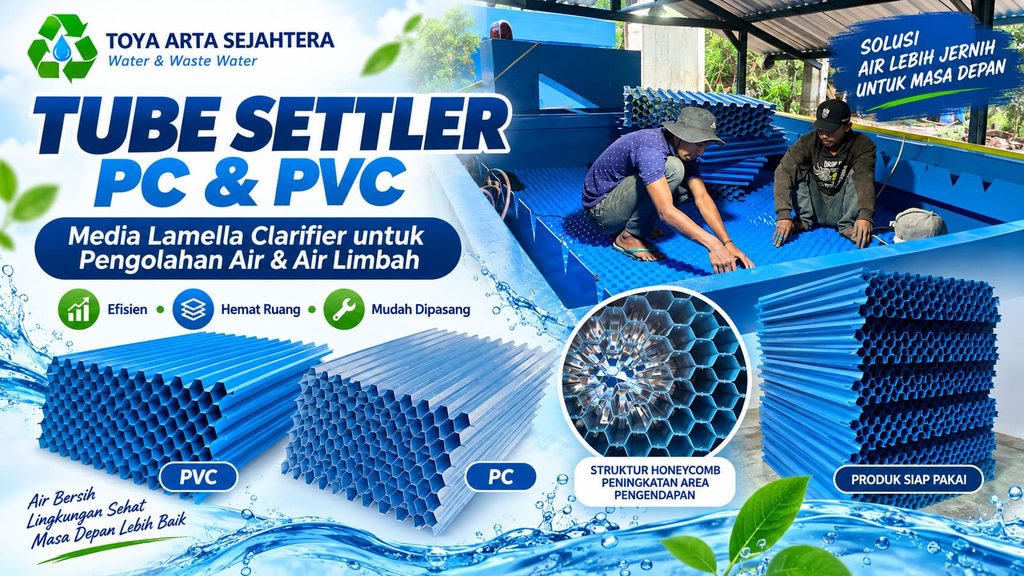 Tube Settler pada clarifier untuk meningkatkan sedimentasi di WTP dan IPAL