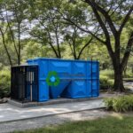 Sistem Instalasi Pengolahan Air Limbah (IPAL) MBG model fabrikasi berwarna biru dari Toya Arta Sejahtera
