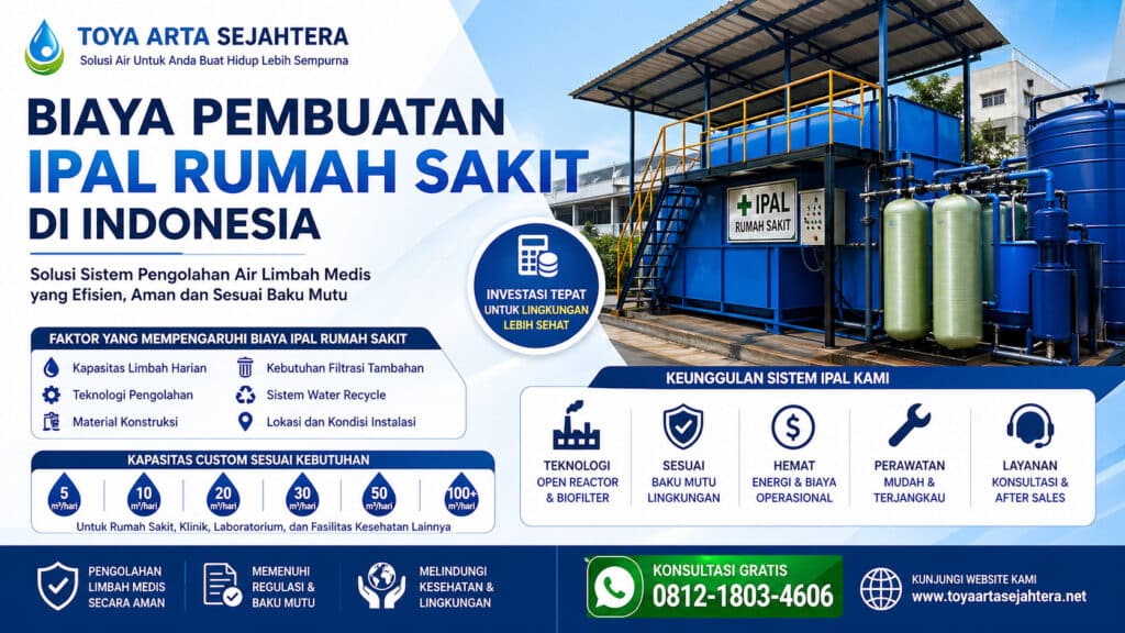 Biaya pembuatan IPAL rumah sakit di Indonesia dengan sistem pengolahan limbah medis open reactor dan biofilter