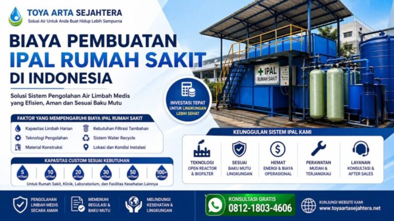 Biaya pembuatan IPAL rumah sakit di Indonesia dengan sistem pengolahan limbah medis open reactor dan biofilter