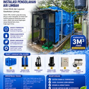 brosur IPAL klinik 3m3 per hari untuk pengolahan limbah cair klinik dan fasilitas kesehatan