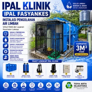 IPAL klinik kapasitas 3m3 per hari untuk pengolahan air limbah klinik dan fasilitas kesehatan