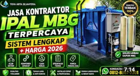 Jasa supplier IPAL MBG terpercaya Toya Arta Sejahtera untuk instalasi pengolahan air limbah dapur makan bergizi gratis yang efisien dan sesuai standar lingkungan.