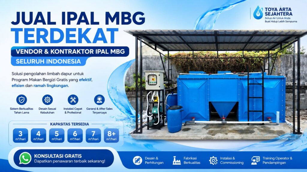 Jual IPAL MBG terdekat untuk pengolahan limbah dapur Makan Bergizi Gratis oleh Toya Arta Sejahtera