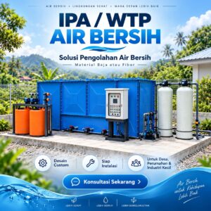 IPA WTP Air Bersih material baja atau fiber untuk pengolahan air bersih