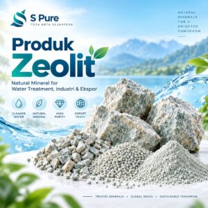 Produk zeolit S Pure untuk water treatment industri dan pasar ekspor