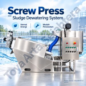 Screw press sludge dewatering Toya Arta Sejahtera untuk pengolahan lumpur IPAL