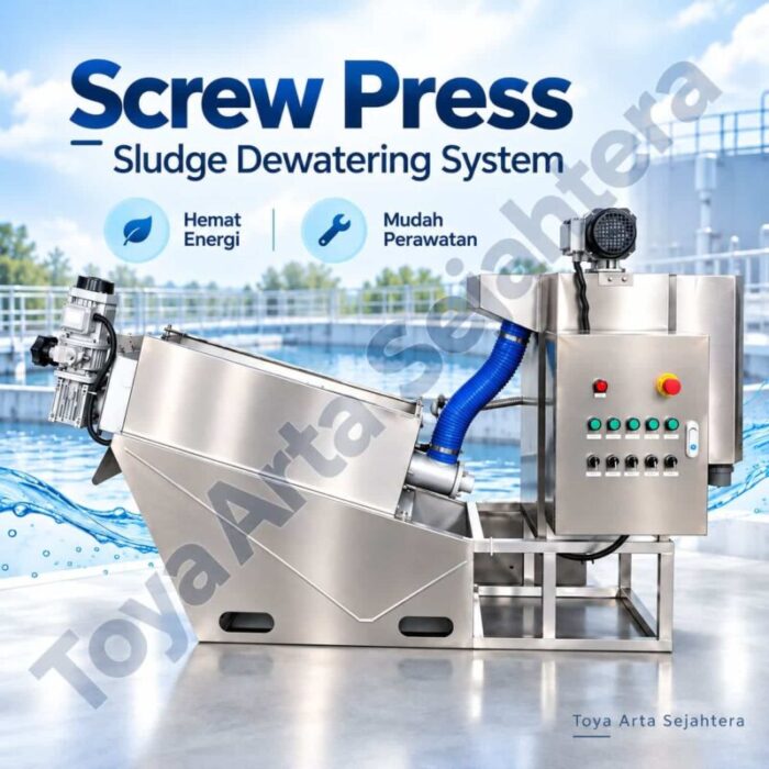 Screw press sludge dewatering Toya Arta Sejahtera untuk pengolahan lumpur IPAL